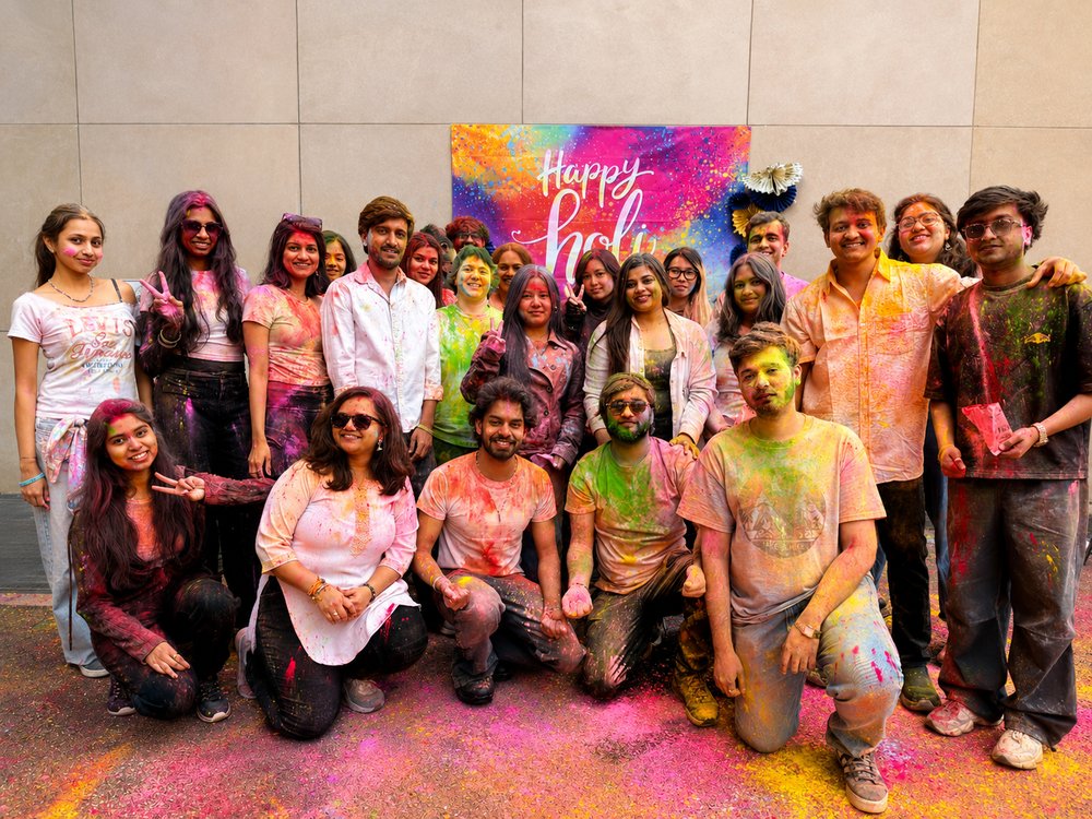 PISA students celebrating Holi together at Pace